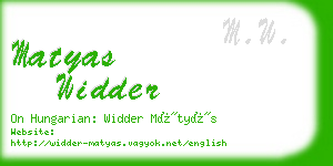 matyas widder business card